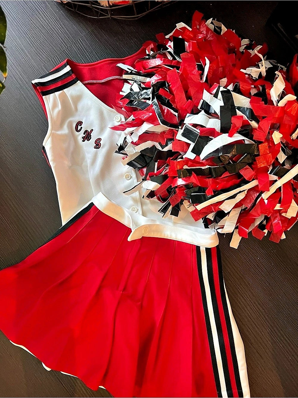 Varsity CHS high school cheer uniform costume Pom Poms cheerleader medium